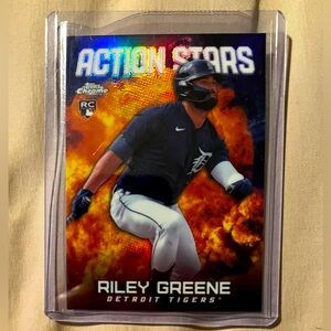 Riley Greene RC 2023 TOPPS Chrome ACTION STARS Detroit Tigers Rookie Card #ASC-8